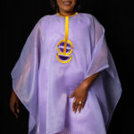 Cape organza mauve BAOWAN